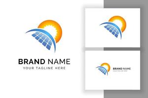 Sonne Solarenergie Logo Design-Vorlage. Logodesigns für Solartechnik vektor