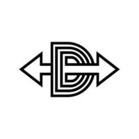 Brief d und Pfeile Logo Symbol Design. geeignet zum Sport Unternehmen und Investition. vektor