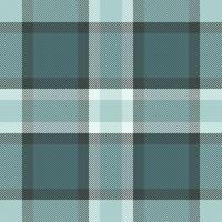 korsade kolla upp bakgrund tyg, tunn mönster textur pläd. rustik textil- tartan sömlös vektor i pastell och cyan färger.