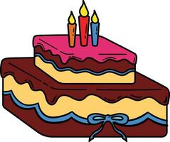 födelsedag kaka med ljus kaka ikon. symbol av de Semester, födelsedag. festlig kaka med en ljus. isolerat vektor illustration.graphic, gott, samling, glasyr, realistisk, godis, ballong, platt.