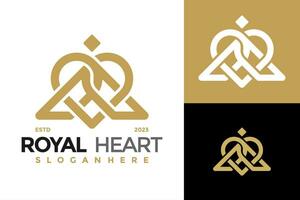 brev en kunglig hjärta logotyp design vektor symbol ikon illustration