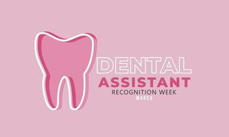 Dental Assistent Woche. Hintergrund, Banner, Karte, Poster, Vorlage. Vektor Illustration.