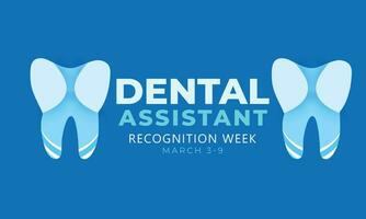 Dental Assistent Woche. Hintergrund, Banner, Karte, Poster, Vorlage. Vektor Illustration.