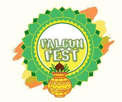 falgun fest traditionell logotyp färgrik, fest händelse logotyp, bengali festival logotyp vektor