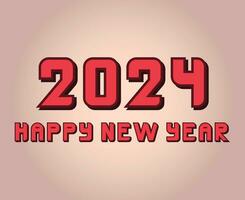 Lycklig ny år 2024 abstrakt rosa och rödbrun grafisk design vektor logotyp symbol illustration