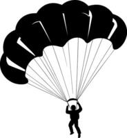 paraglider är flygande på en fallskärm. stärker en person. extrem sport. isolerat vektor på vit bakgrund. ai genererad illustration.