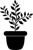 eingetopft Pflanze Silhouette isoliert. ein Pflanze im ein Topf Silhouette Vektor. ai generiert Illustration. vektor