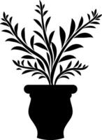 silhuett inlagd växter ikon, tecken för mobil begrepp och webb design. vektor illustration. ai genererad illustration.