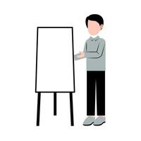 männlich Lehrer Lehren mit Whiteboard vektor