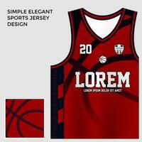 einfach elegant abstrakt rot Basketball Jersey Sublimation Vorlage vektor