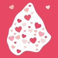 rosa hjärtan klistermärke. vektor platt tecknad serie illustration, kärlek och romantisk begrepp. valentine dag design objekt, vykort mall för social media, rosa meddelande. bröllop begrepp för inbjudan, kort.