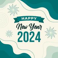 Lycklig ny år 2024 illustration vektor bakgrund. begrepp för 2024 ny år firande, passa för baner, bakgrund, utfodra, hälsning kort, bakgrund, social media posta. vektor eps 10
