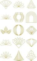 Gold elegant Logo Elemente einstellen vektor