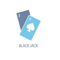 blackjack begrepp linje ikon. enkel element illustration. blackjack begrepp översikt symbol design. vektor