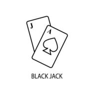 blackjack begrepp linje ikon. enkel element illustration. blackjack begrepp översikt symbol design. vektor
