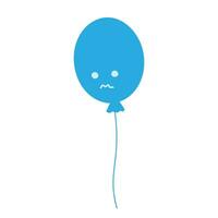 blå ballong med ledsen smiley ansikte i trendig svartvit. design begrepp för blå måndag kort eller Övrig vektor