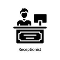 receptionist vektor fast ikon design illustration. företag och förvaltning symbol på vit bakgrund eps 10 fil