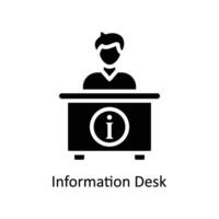 Information Schreibtisch Vektor solide Symbol Design Illustration. Geschäft und Verwaltung Symbol auf Weiß Hintergrund eps 10 Datei