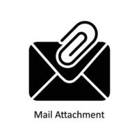 Mail Anhang Vektor solide Symbol Design Illustration. Geschäft und Verwaltung Symbol auf Weiß Hintergrund eps 10 Datei