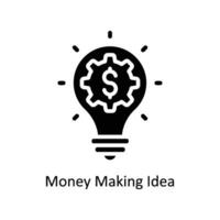 Geld Herstellung Idee Vektor solide Symbol Design Illustration. Geschäft und Verwaltung Symbol auf Weiß Hintergrund eps 10 Datei