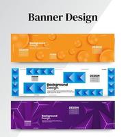 uppsättning abstrakta bannerdesign webbmallar, horisontell sidhuvudbanner. modern abstrakt omslagshuvudbakgrund för webbdesign, sociala medier täcker reklambanner, flygblad, inbjudningskort vektor