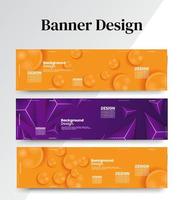 uppsättning abstrakta bannerdesign webbmallar, horisontell sidhuvudbanner. modern abstrakt omslagshuvudbakgrund för webbdesign, sociala medier täcker reklambanner, flygblad, inbjudningskort vektor