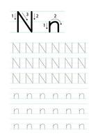 tryckbar brev en alfabet spårande kalkylblad vektor