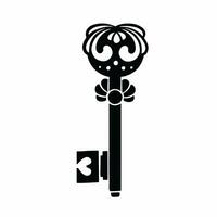 dörr nyckel silhuett svart retro, skydd, vektor illustration eps10