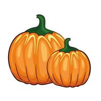 söta orange pumpor isolerade på en vit bakgrund. tecknad vektor illustration för halloween.