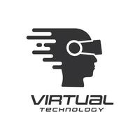 kreativ virtuell verklighet logotyp vektor illustration isolerat vit bakgrund