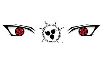 Sharingan Auge und uchiha Sasukes Fluch Siegel vektor