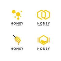 Honigwabe Logo Symbol Bienen Vektordesign vektor