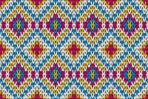 abstrakt ethnisch Ikat Hintergrund. gestrickt nahtlos Muster traditionell. amerikanisch, Mexikaner Stil. vektor