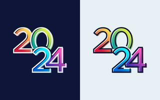 modern vektor grafisk av 2024 logotyp Lycklig ny år, text 2024 mall vektor redigerbar och resizable eps 10