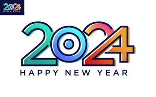 modern Vektor Grafik von 2024 Logo glücklich Neu Jahr, Text 2024 Vorlage Vektor editierbar und der Größe veränderbar eps 10