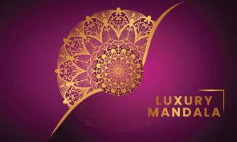 lyx dekorativ mandala design bakgrund i guld Färg, vektor mandala mall för dekoration inbjudan.