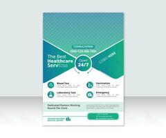 Flyer Vorlage von medizinisch Pflege mit Weiß Hintergrund zum Text, medizinisch Gesundheit Pflege Flyer Broschüre Vorlage Design vektor