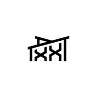 xx första brev i verklig egendom logotyp begrepp vektor