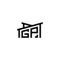 gp Initiale Brief im echt Nachlass Logo Konzept vektor