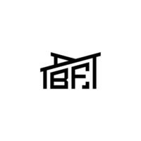 bf Initiale Brief im echt Nachlass Logo Konzept vektor