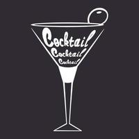 Logo-Wort-Cocktail stilisiert als trendige Getränke - Vektor