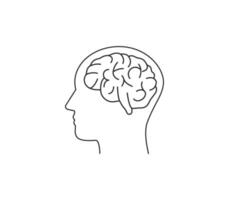hjärna, mänsklig huvud ikon. vektor illustration.