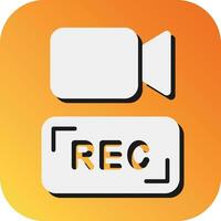 Video Aufzeichnung Vektor Glyphe Gradient Hintergrund Symbol zum persönlich und kommerziell verwenden.
