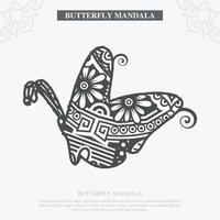 Schmetterling Mandala-Vektor. Jahrgang dekorativ. Vektor-Illustration. vektor