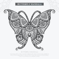 Schmetterling Mandala-Vektor. Jahrgang dekorativ. Vektor-Illustration. vektor