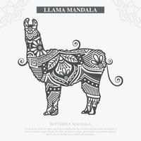 Lama-Mandala-Vektor. Vintage dekorative Elemente. orientalisches Muster, Vektorillustration. vektor