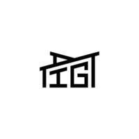 ich G Initiale Brief im echt Nachlass Logo Konzept vektor