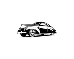 gammal bil från 1932. isolerat på vit bakgrund sett från de sida. bäst för bricka, emblem, ikon, klistermärke design. tillgängliga i eps 10 vektor