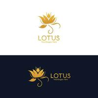 guld lotus logotyp tecken vektor mall