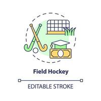 2d editierbar Feld Eishockey dünn Linie Symbol Konzept, isoliert Vektor, Mehrfarbig Illustration Darstellen sportlich Stipendium. vektor